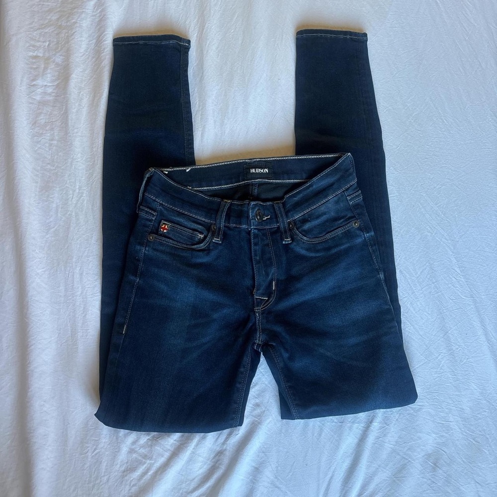Hudson Women's Straight Leg Jeans in Dark Blue Wash